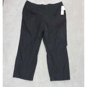 Alfred‎ Dunner Black Elastic Waist Pants 22W Checking In 13801 TH Plus Size New